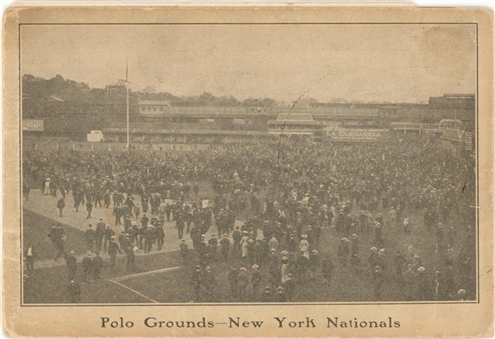 1906 Polo Grounds New York Giants Fold-Out Schedule Postcard With Mathewson & McGraw